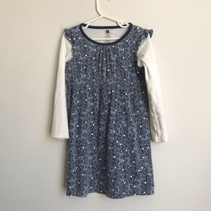 Tea collection blue floral long sleeve dress